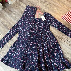 Crewcuts Navy Dress with Pink and Teal Floral